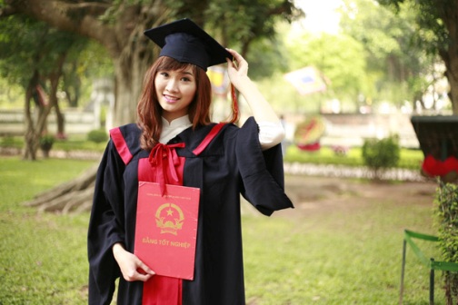 Đỗ Thị Xuân trong ngày tốt nghiệp